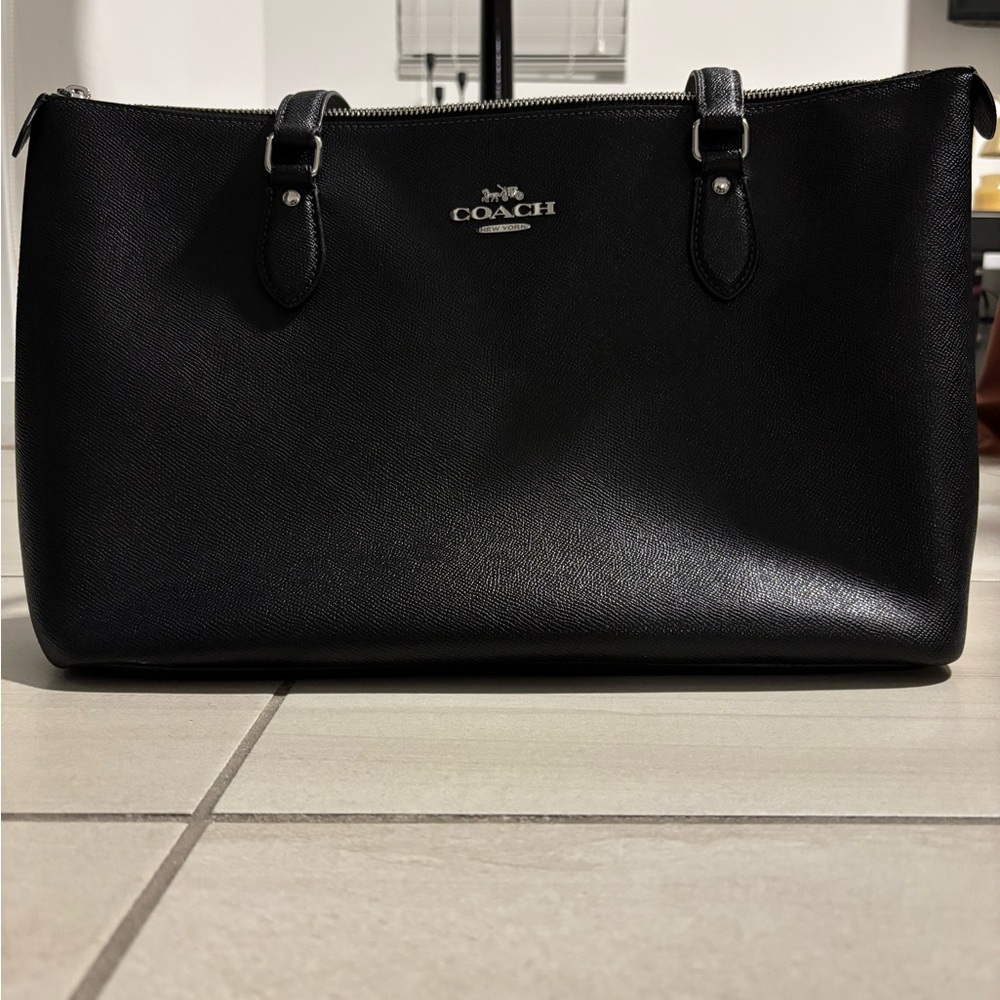 Coach Black Leather Tote Bag